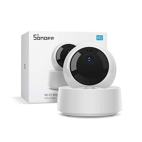 SONOFF Cámara interior HD 1080P, cámara de seguridad WiFi inteligente con visión nocturna IR