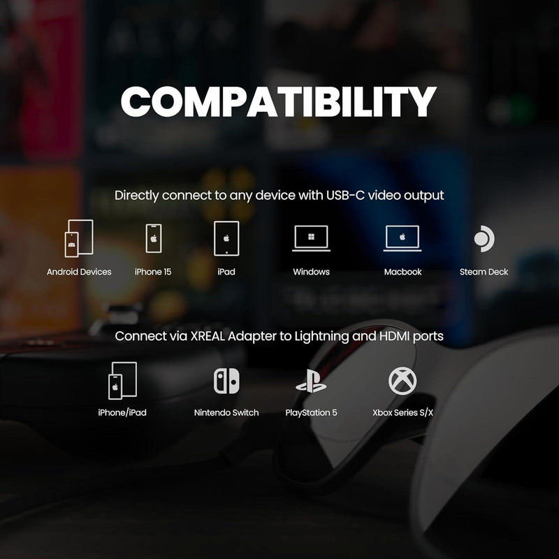 Gafas de realidad aumentada Xreal Air 2 Micro-OLED | Pantalla de 330" | Color negro
