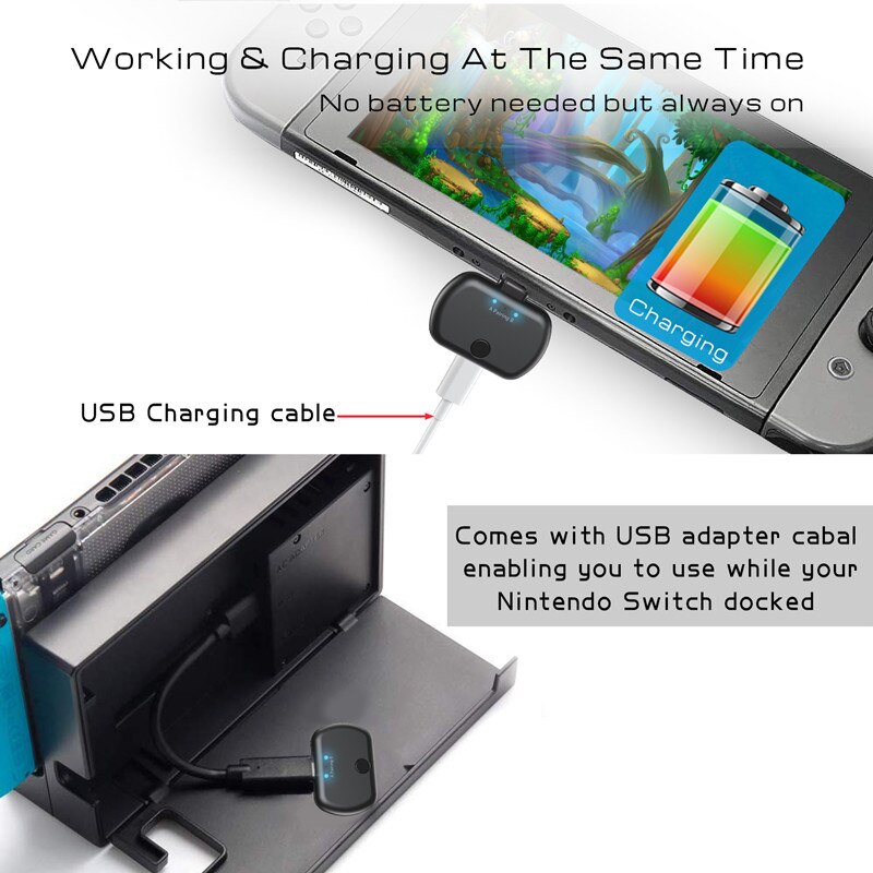 Adaptador De Audio Bluetooth Transmisor Para Televisor y Nintendo Switch