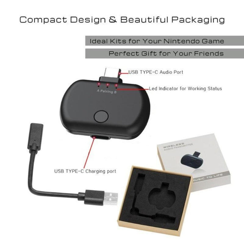 Adaptador De Audio Bluetooth Transmisor Para Televisor y Nintendo Switch
